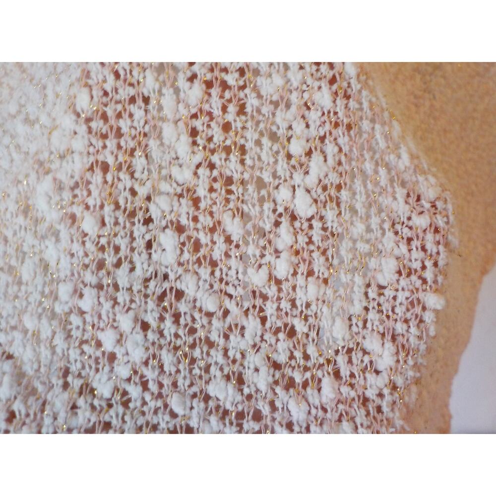 Jessica Simpson Elinah Pink Knit Top Women Sz XS Gold Glitter V-Neck Half Sleeve - Picture 6 of 10